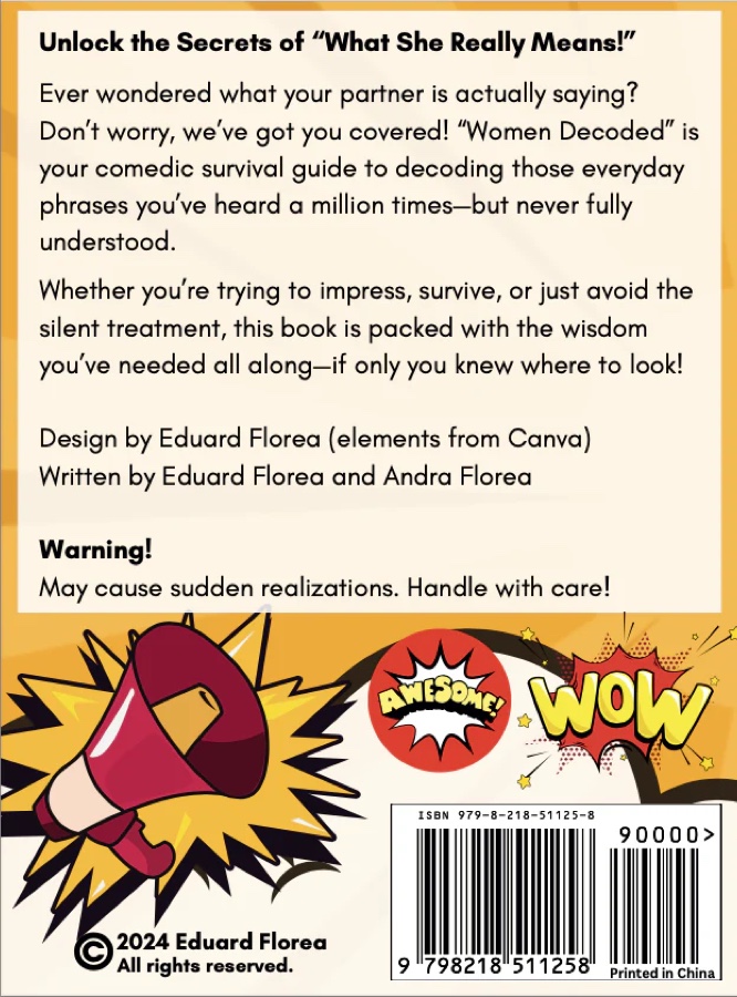 Back cover of Women Decoded with the book description and ISBN barcode